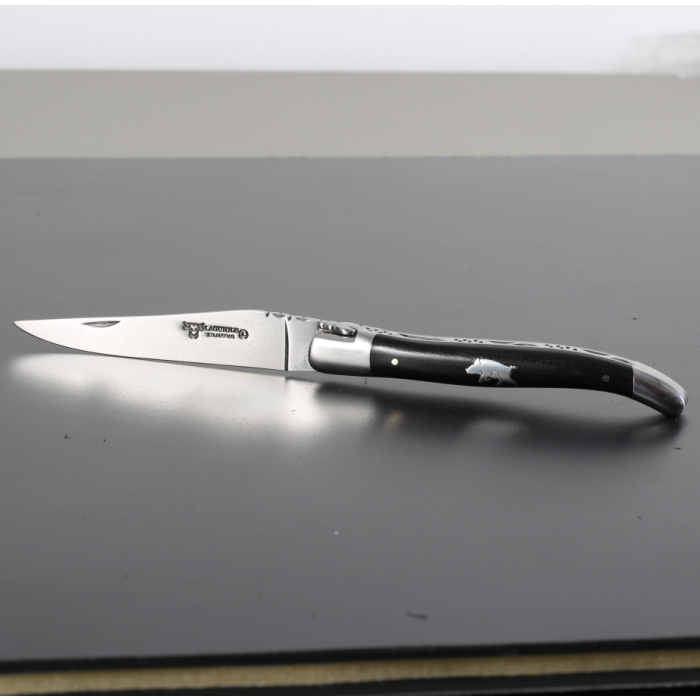 Briceag Laguiole en Aubrac Classic Pocket Knife, Ebony Wood, 12cm, Black