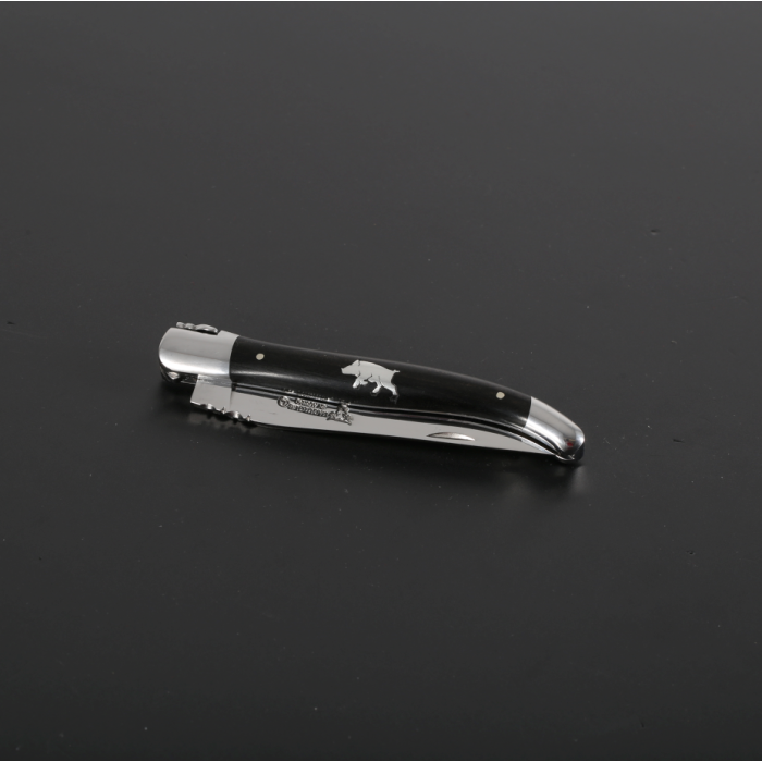 Briceag Laguiole en Aubrac Classic Pocket Knife, Ebony Wood, 12cm, Black