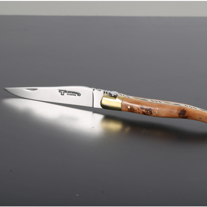 Briceag Laguiole en Aubrac Classic Pocket Knife, Juniper Wood, 12cm, Light Brown