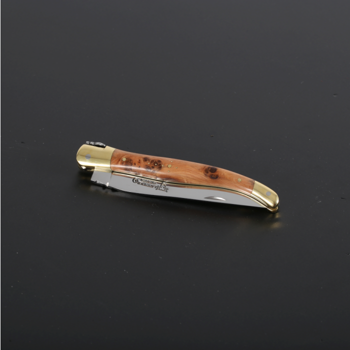 Briceag Laguiole en Aubrac Classic Pocket Knife, Juniper Wood, 12cm, Light Brown