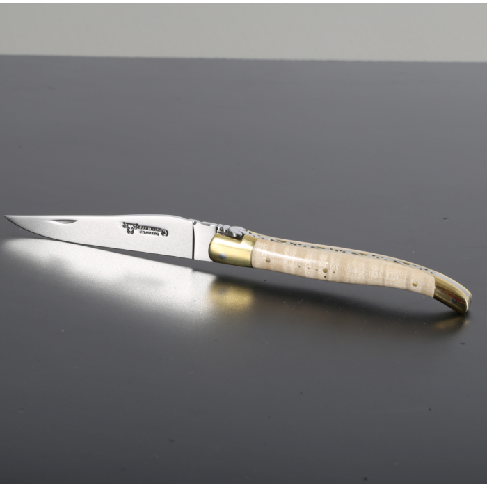 Briceag Laguiole en Aubrac Classic Pocket Knife, Maple Wood, 12cm, White
