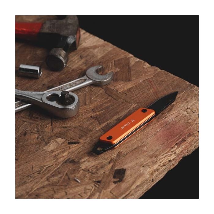 Briceag Multifunctional True Utility MODERN KEY CHAIN KNIFE - Orange, 8Cr13MoV Steel, Anodised Aluminium, 4 Functii, Lama 4cm