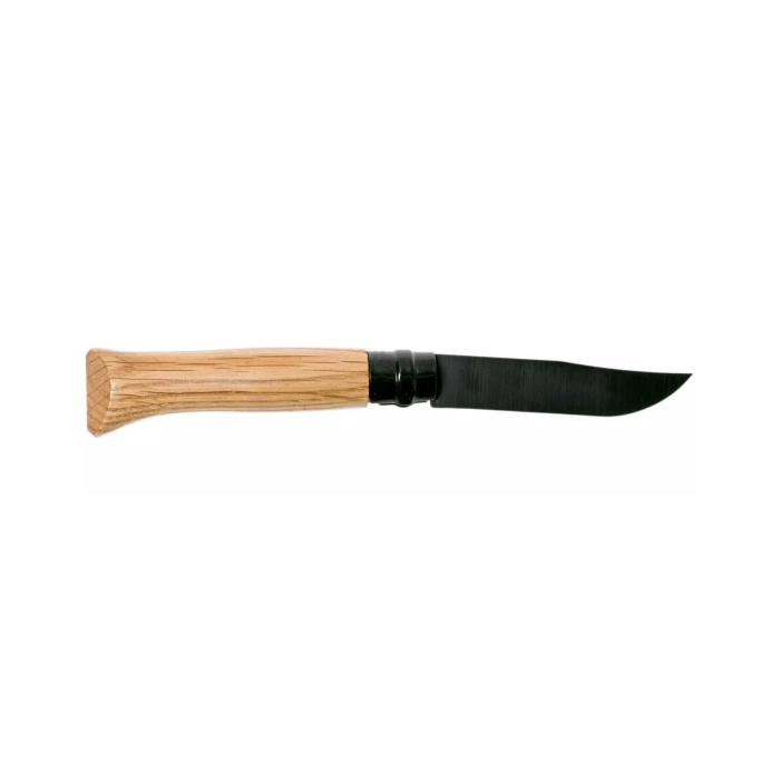 Briceag Opinel Nr.08 Black Oak Edition Pocket Knife + Cutie Cadou din Lemn, Oak Wood, BlackBrown