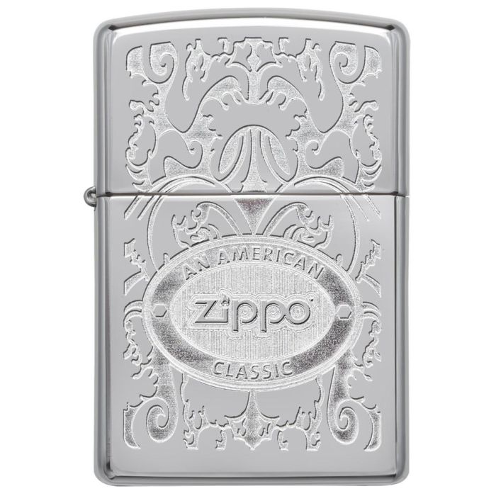 Bricheta Zippo Crown Stamp High Polish Chrome Lighter