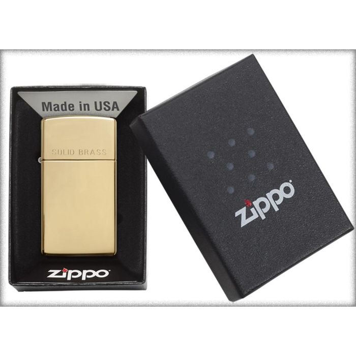 Bricheta Zippo High Polish Solid Brass Slim