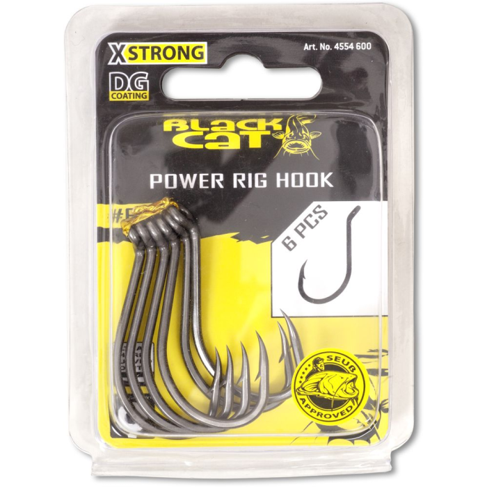 Carlige Black Cat Power Rig Hook DG Coating, 6bucplic