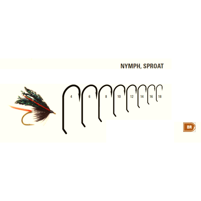 Carlige Fly Mustad Signature Nymph Sproat Hooks, Bronze, 25bucplic