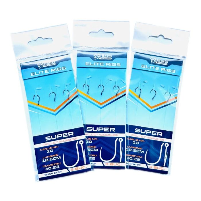 Carlige Legate iBaits Elite Rigs Barbless Quick-Stop, 12.5cm
