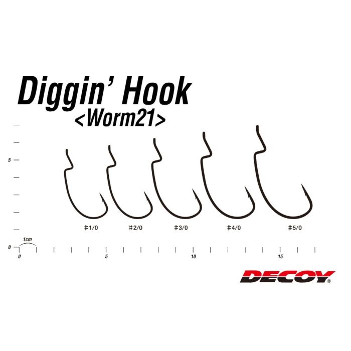 Carlige Offset Decoy Worm 21 Diggin Hook