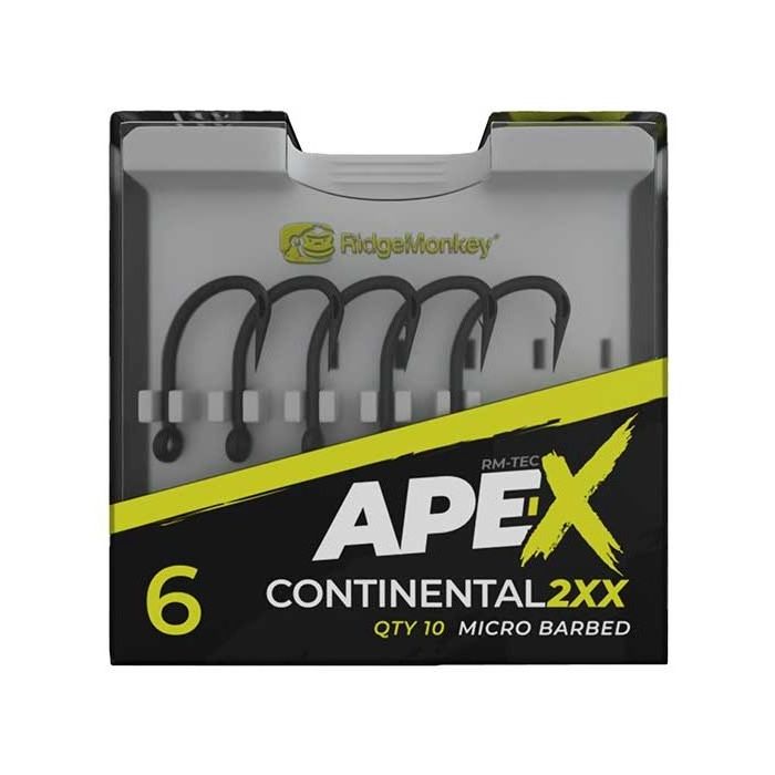 Carlige RidgeMonkey APE-X Continental 2XX Barbed Hooks, 10buc/cutie