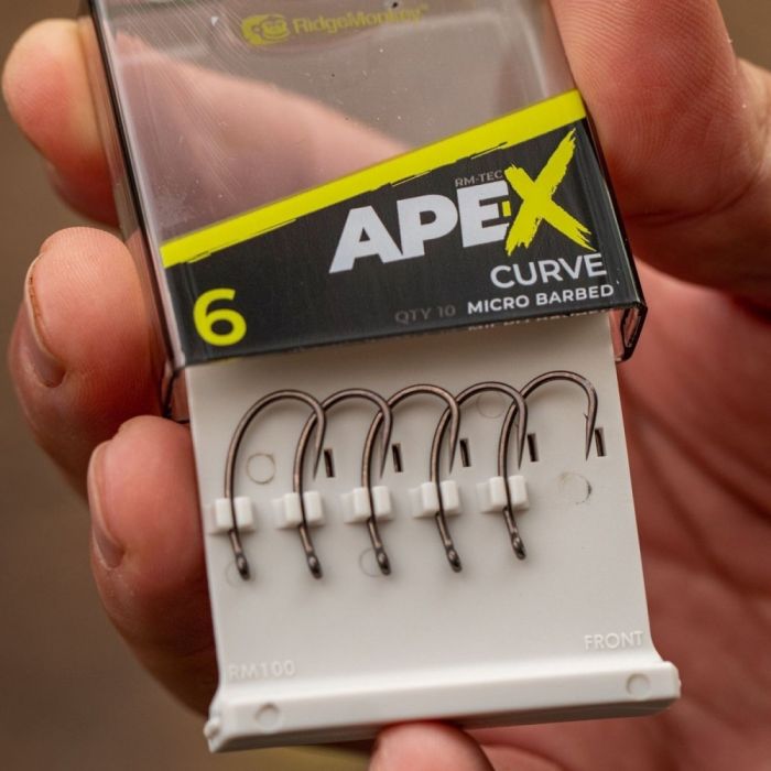 Carlige RidgeMonkey APE-X Curve Barbed Hooks, 10buc/cutie