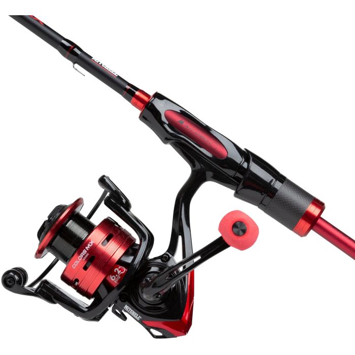 Combo Spinning Mitchell Colors MX Red, Lanseta Colors MX 802M 2.44m7-35g2buc + Mulineta Mitchell Colors MX 3000FD