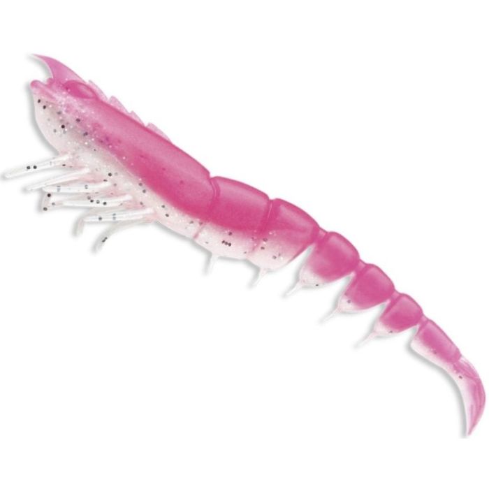Naluca 360GT Coastal Shrimp, Culoare Pink Ghost (PNG), 8cm, 1.7g, 1 naluca armata + 3 corpuri