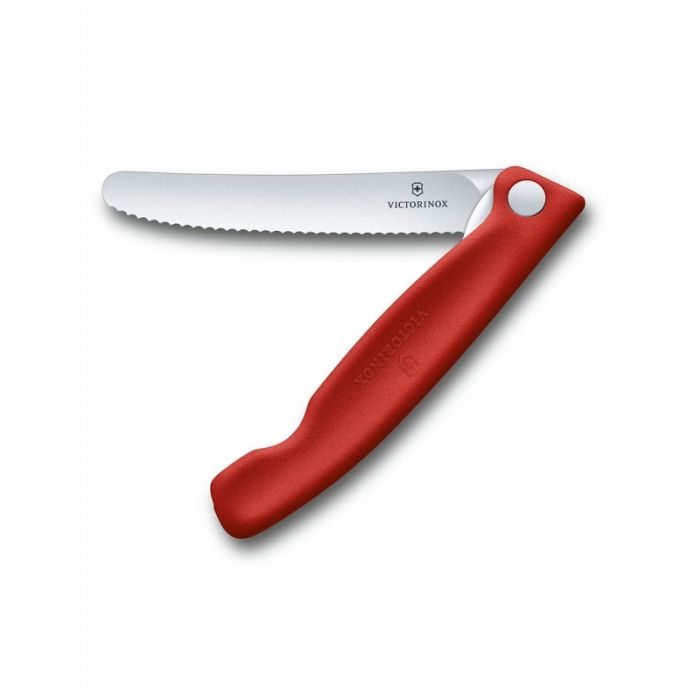 Cutit de Bucatarie Victorinox Foldable Paring Knife, Lama Zimtata 11cm, Rosu, Blister