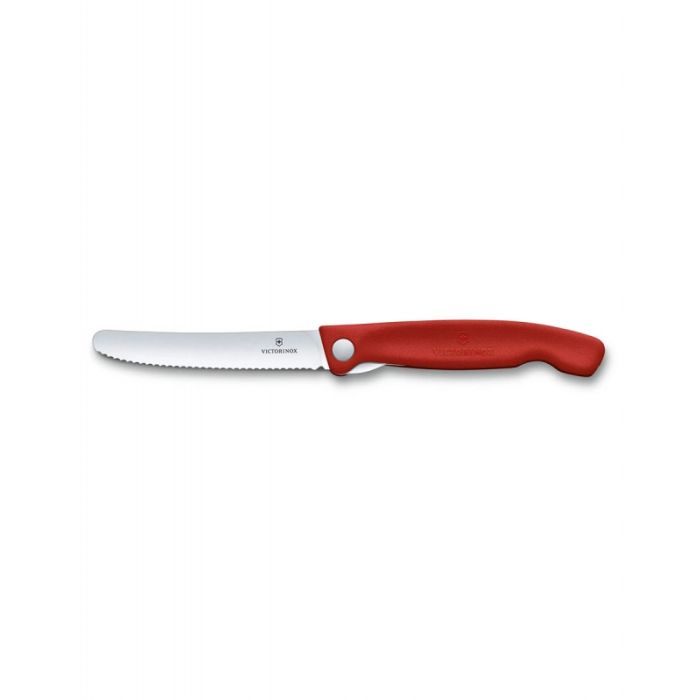 Cutit de Bucatarie Victorinox Foldable Paring Knife, Lama Zimtata 11cm, Rosu, Blister