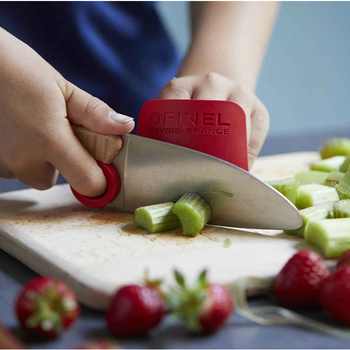 Cutit pentru Copii Opinel Le Petit Chef Knife + Protectie Degete, Natural Beechwood