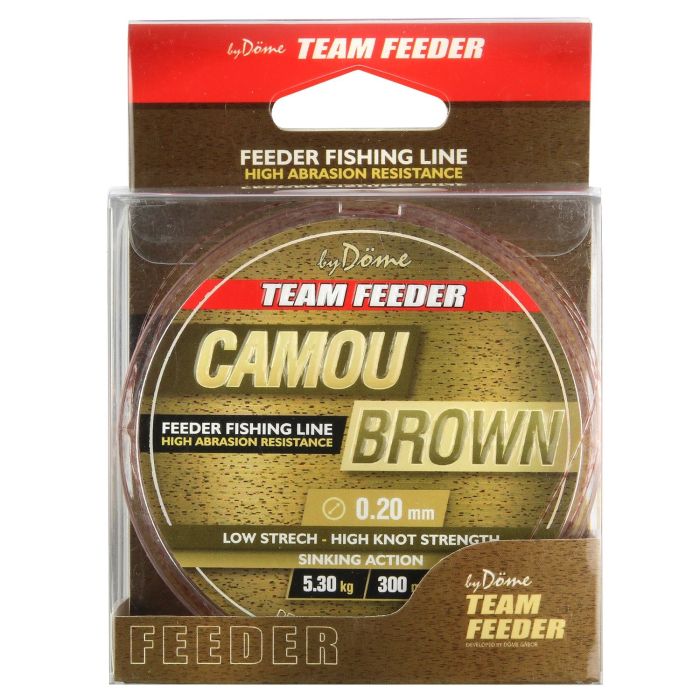 Fir Monofilament Team Feeder By Dome, Camou Brown, 300m