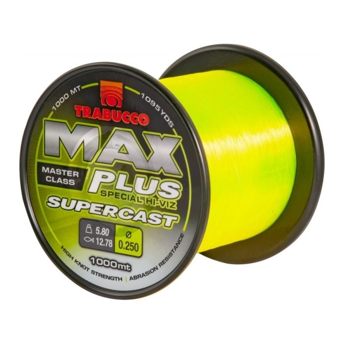 Fir Monofilament Trabucco Max Plus Supercast, Fluo Yellow, 1000m