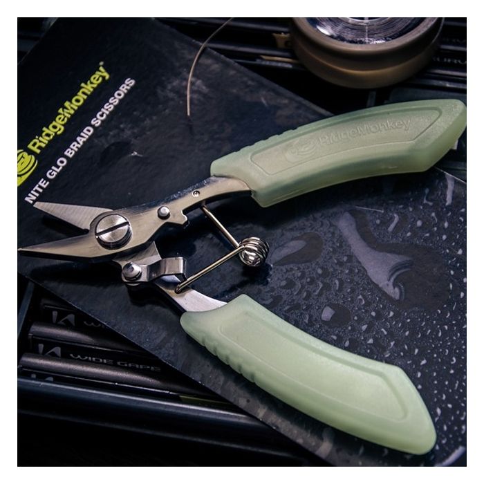 Foarfeca RidgeMonkey Nite-Glow Braid Scissors