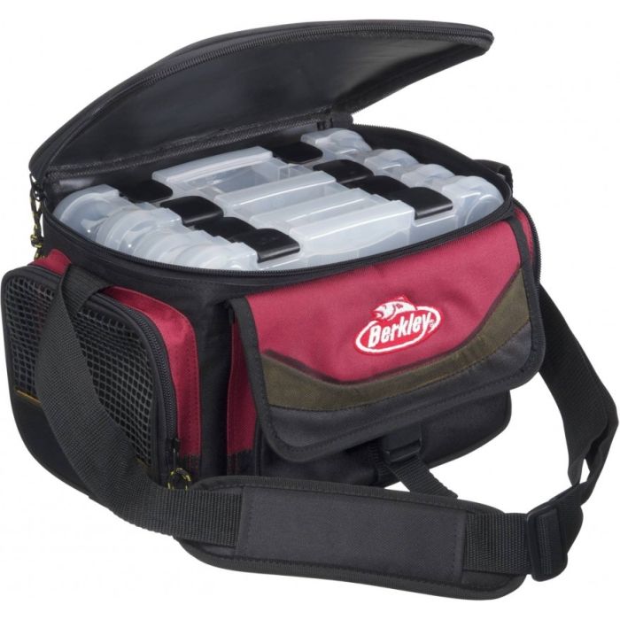 Geanta Berkley System Bag RedBlack + 4 Cutii Naluci, 34x22x20cm