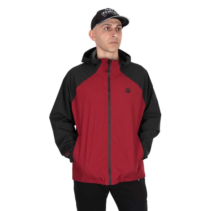 Jacheta Fox Rage Stash Waterproof Jacket, Storm Grey & Chilli Red