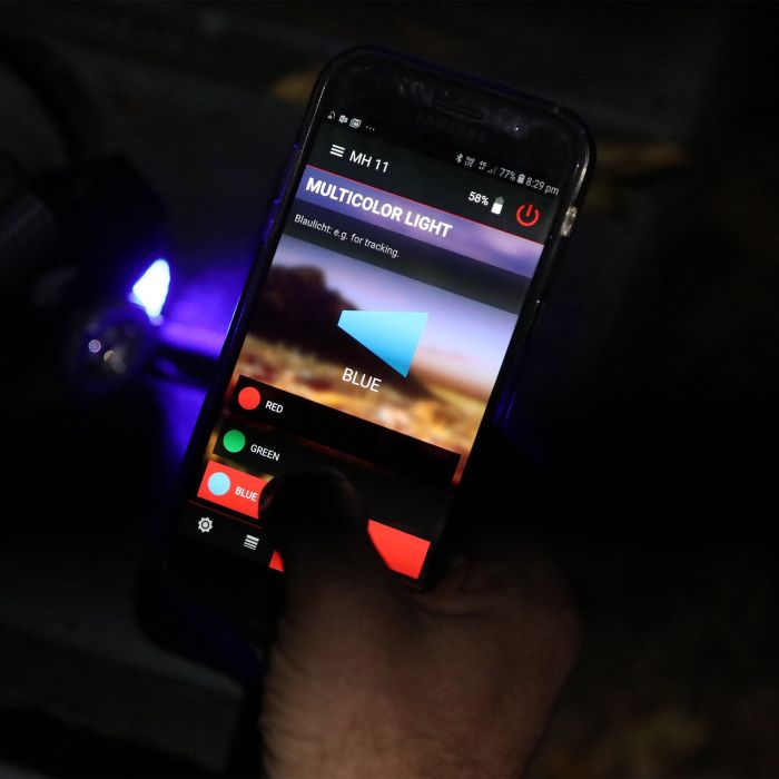 Lanterna de Cap Reincarcabila Led Lenser MH11 Bluetooth, Black Orange, 1000 Lumeni