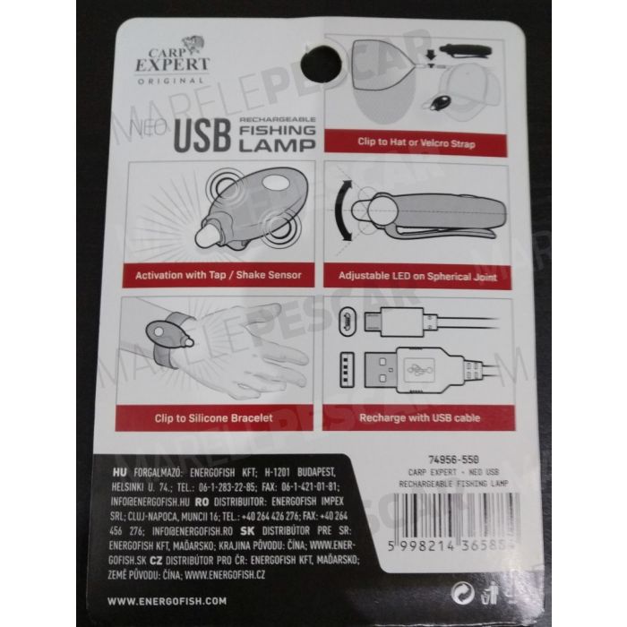 Lanterna Mini Carp Expert Neo USB Recheargeable Fishing Lamp