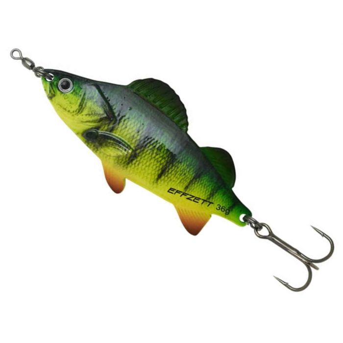 Lingurita Oscilanta DAM Effzett Perch Spoon, Fire Perch UV, 7cm, 17g