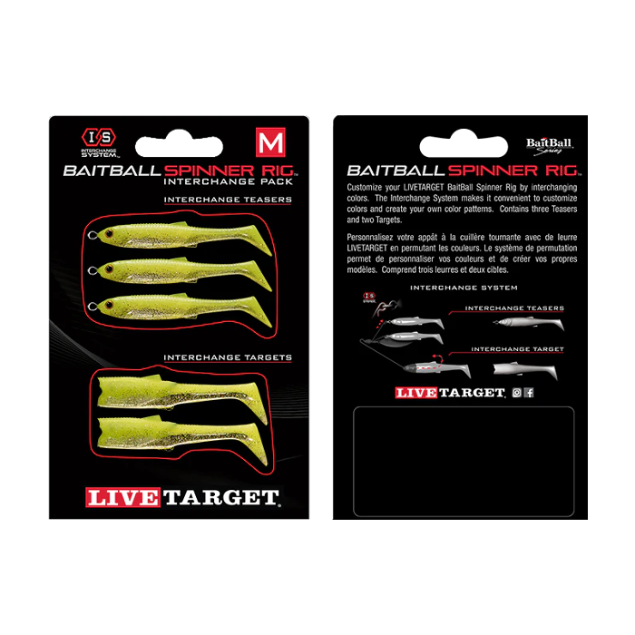 Set de Rezerva pentru Spinnerbait Live Target BaitBall Spinner Rig Large, Lime Chart/Silver