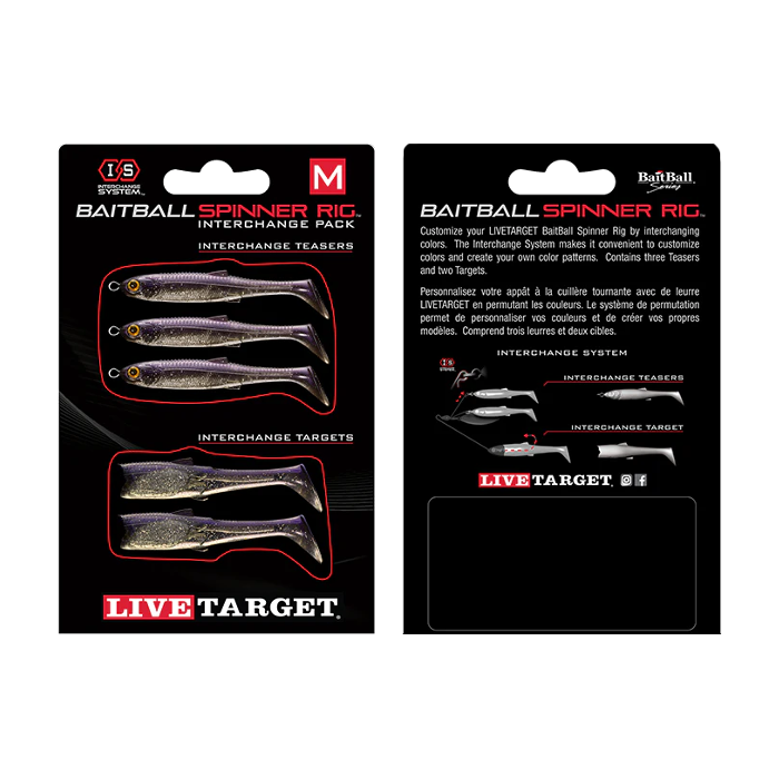 Set de Rezerva pentru Spinnerbait Live Target BaitBall Spinner Rig Small, Purple Pearl/Silver