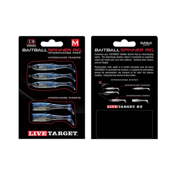 Set de Rezerva pentru Spinnerbait Live Target BaitBall Spinner Rig Large, Blue/Silver