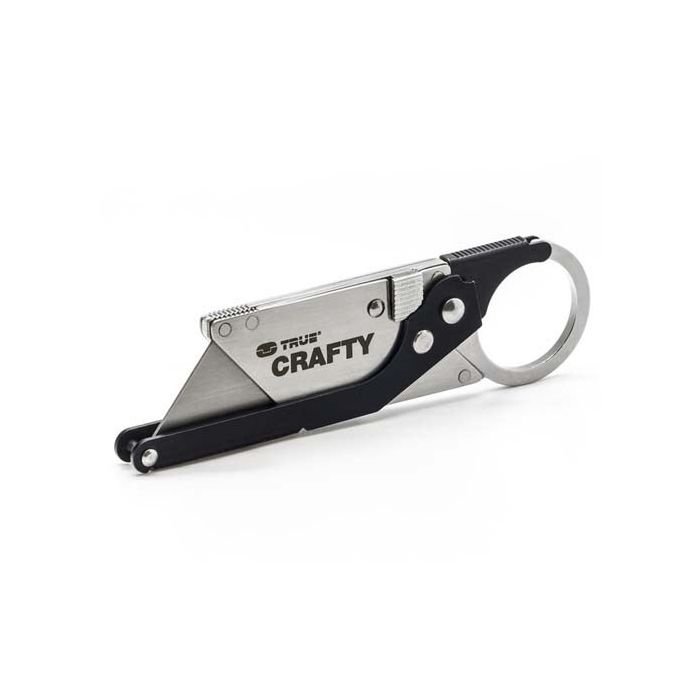Mini Cutter True Utility CRAFTY, Black Titanium 420 Stainless Steel