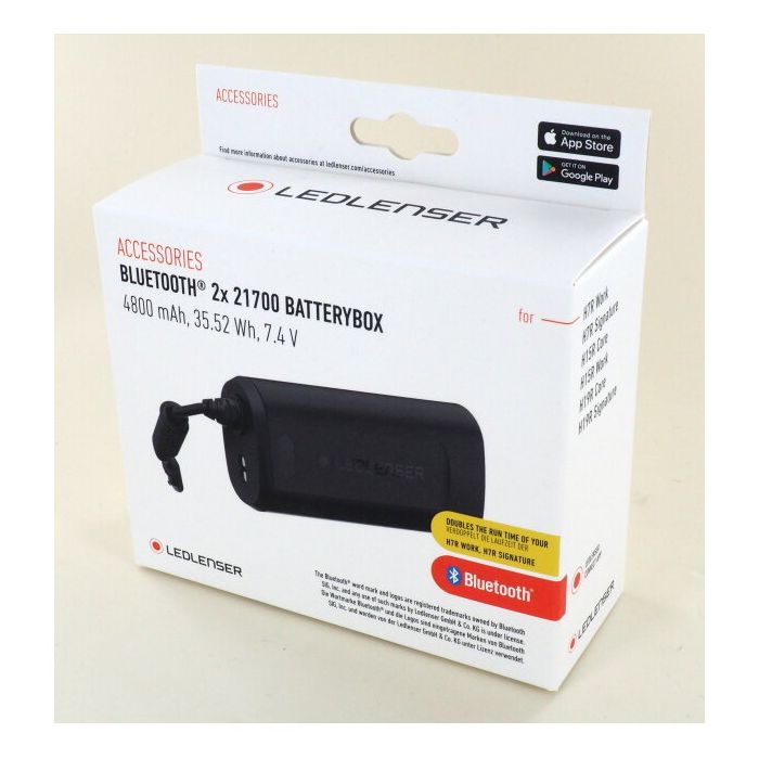 Modul Bluetooth si Statie de Incarcare LedLenser 2x21700 Li-ion, Bluetooth & Battery Box, 106x50x31mm