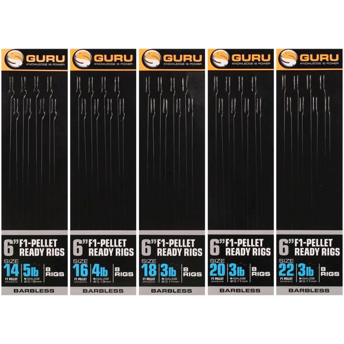 Carlige Legate Guru F1 Pellet Pole Rig, 15cm, 8buc/plic