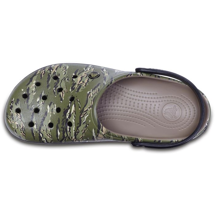 Papuci Crocs Crocband Graphic Clog Dark Camo Green