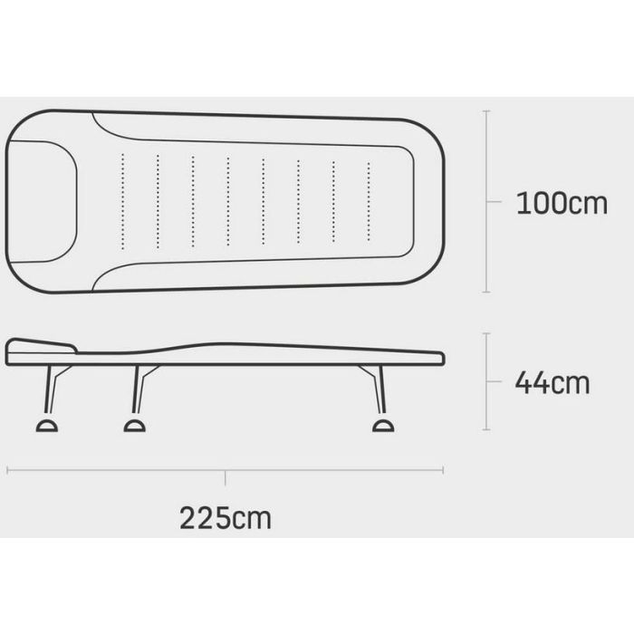Pat JRC Contact Lite Bedchair, 6 Picioare, 207x74x45cm