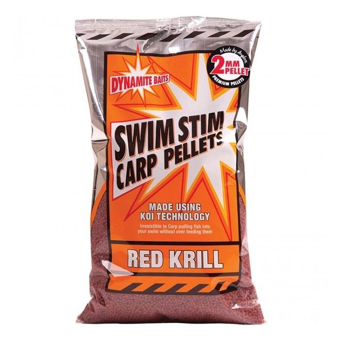 Pelete Dynamite Baits Swim Stim Carp Pellets, Red Krill, 900g