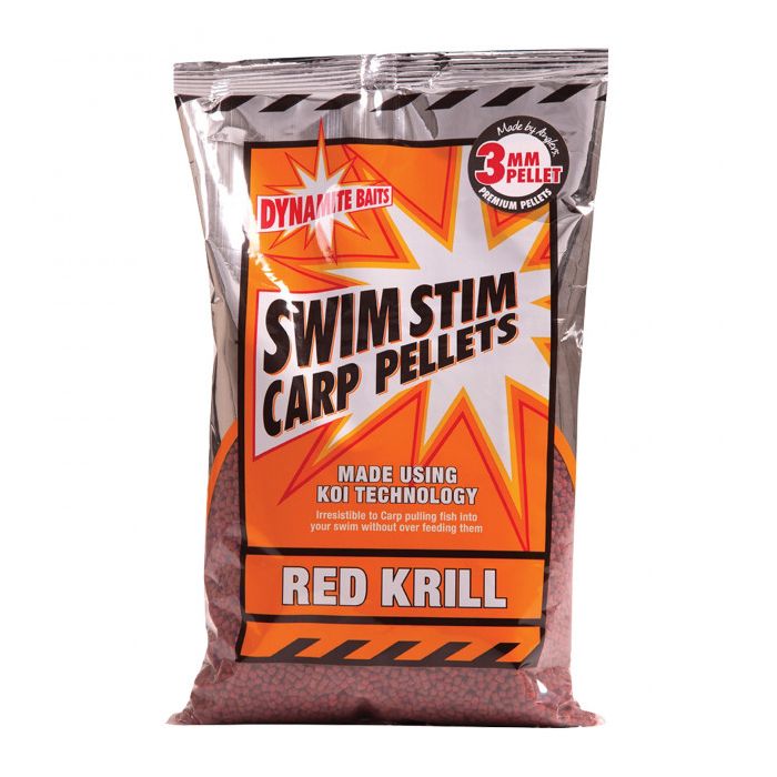 Pelete Dynamite Baits Swim Stim Carp Pellets, Red Krill, 900g