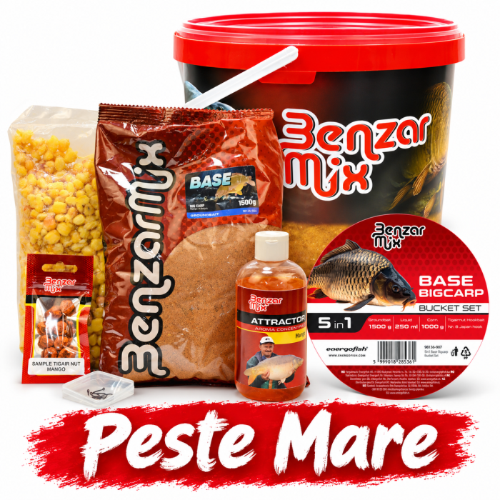 Set Groundbait + Aditivi + Momeli + Galeata Benzar Mix Base, 5L 3