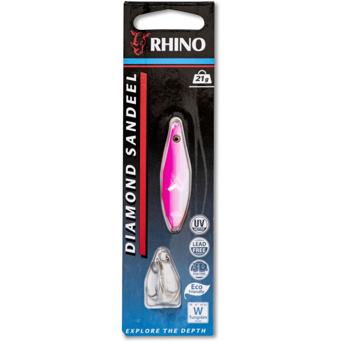 Pilker Rhino Diamond Sandeel, PinkWhite, 3.9cm, 17g
