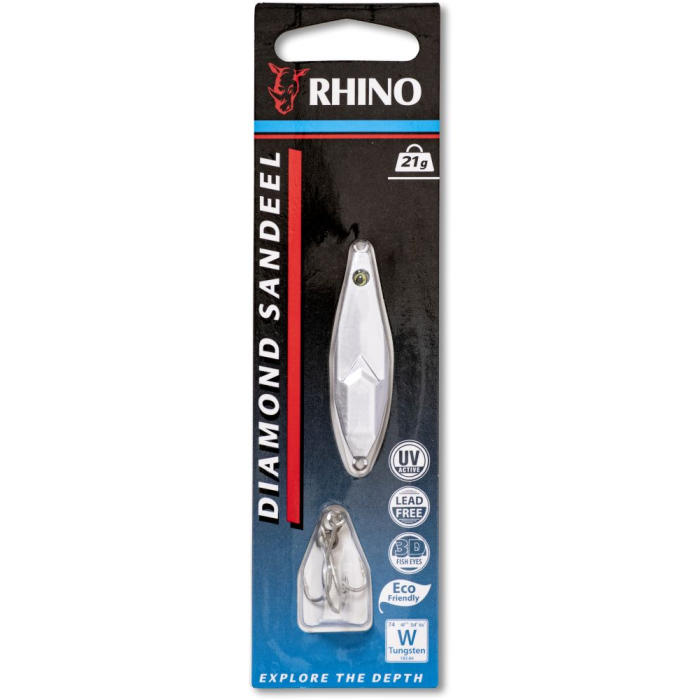 Pilker Rhino Diamond Sandeel, Silver, 3.9cm, 17g