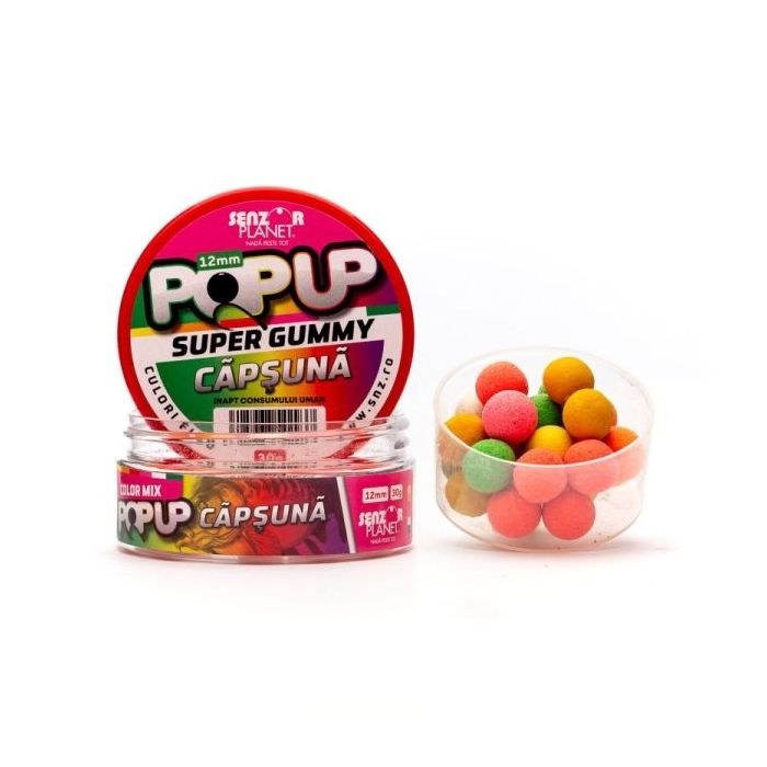 Pop-Up Senzor Planet Super Gummy Mix Culori, 12mm, 30g