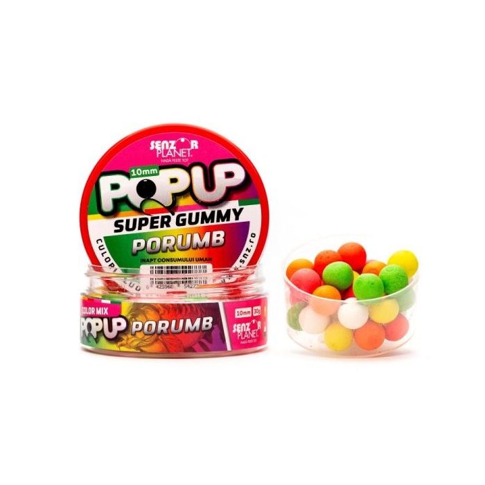 Pop-Up Senzor Planet Super Gummy Mix Culori, 10mm, 30g
