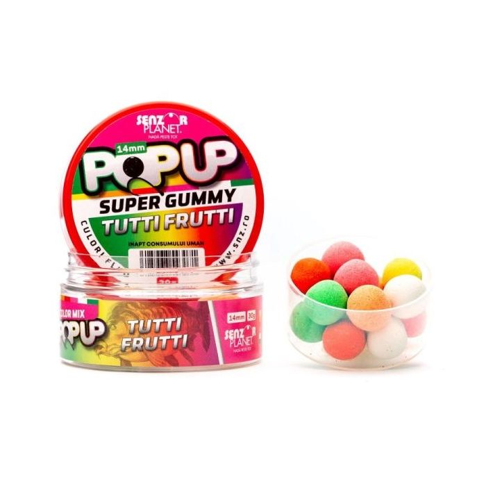 Pop-Up Senzor Planet Super Gummy Mix Culori, 14mm, 30g