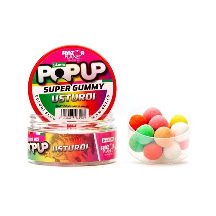 Pop-Up Senzor Planet Super Gummy Mix Culori, 14mm, 30g