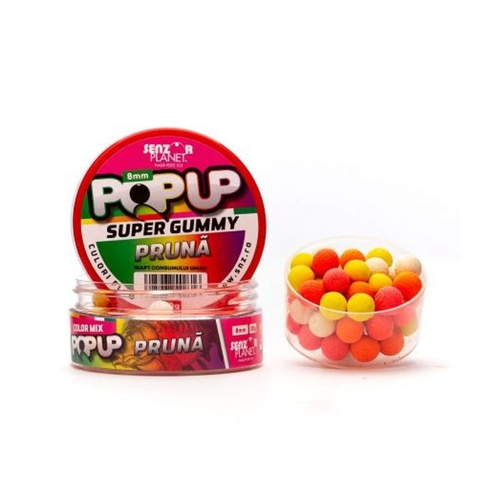 Pop-Up Senzor Planet Super Gummy Mix Culori, 8mm, 30g