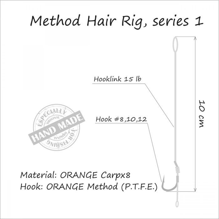 Rig Feeder Orange Fishing Series 1 Method Hair Rigs, 5buc/plic