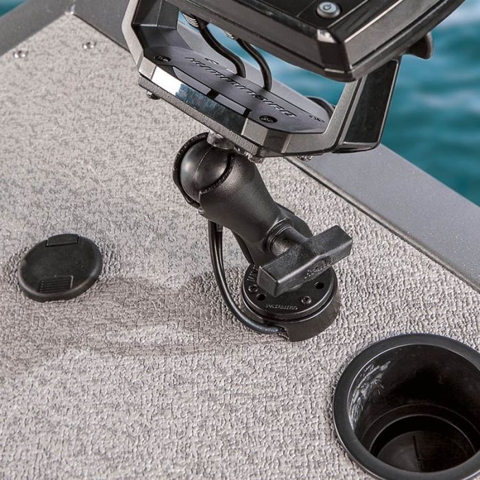 Suport pentru Sonare RAM Mounts Drill-Down Marine Electronic Mount with Cable Manager