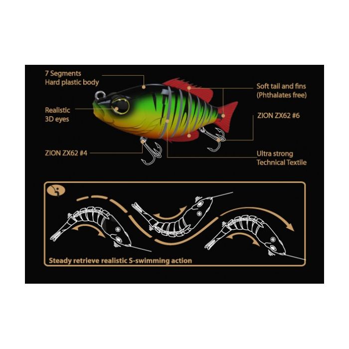 Swimbait Biwaa Seven Section Red Tiger 13cm