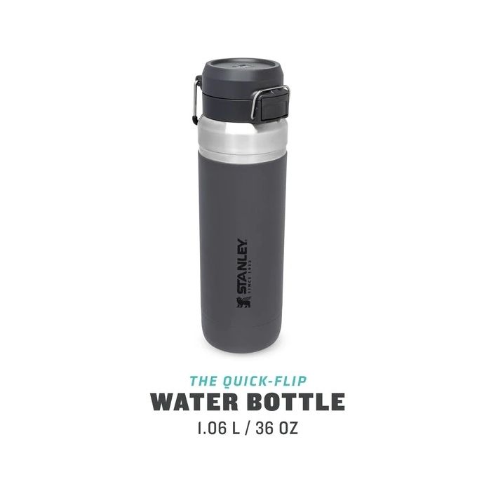 Termos de Apa Stanley Quick Flip Water Bottle Charcoal Black, 1.06L